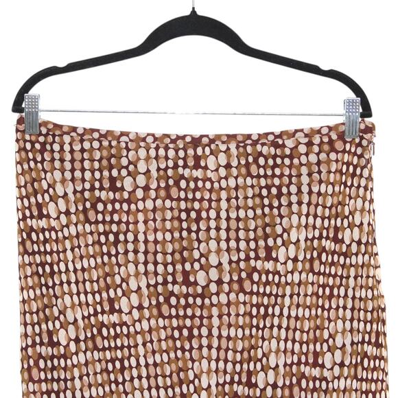 100% Silk Donna Morgan Skirt Set Size 14 Brown Vintage - Picture 4 of 16
